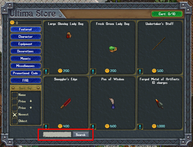 Ultima Store – Ultima Online