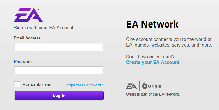 Origin Login - Connect.Origin.com - EA Games Account