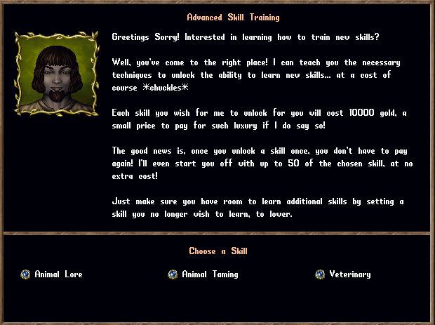 Taming Advances Skill Trainer